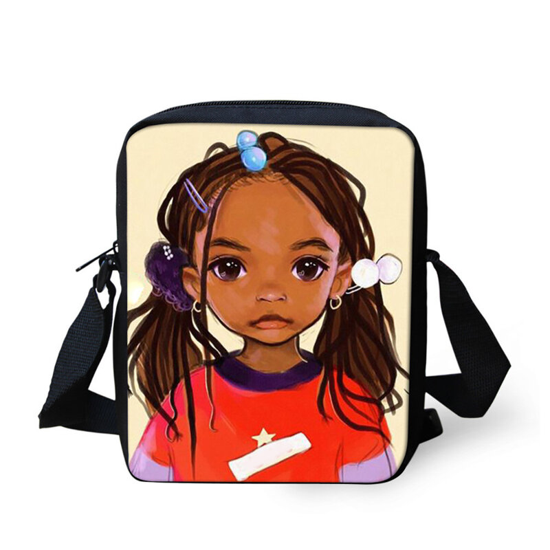 Advocator Afrikaanse Meisje Patroon Crossbody Tassen Verstelbare Riem Kinderen Schooltassen Premium Cartoon Messenger Bag Gratis Verzending