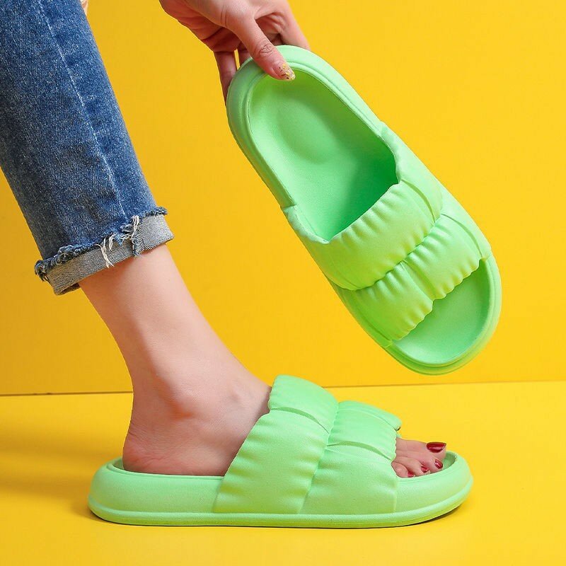 2022 Summer Women Slippers Open Toe Sandals Non-Slip Eva Soft Indoor Bedroom Slippers Comfortable Female Slides Zapatos De Mujer