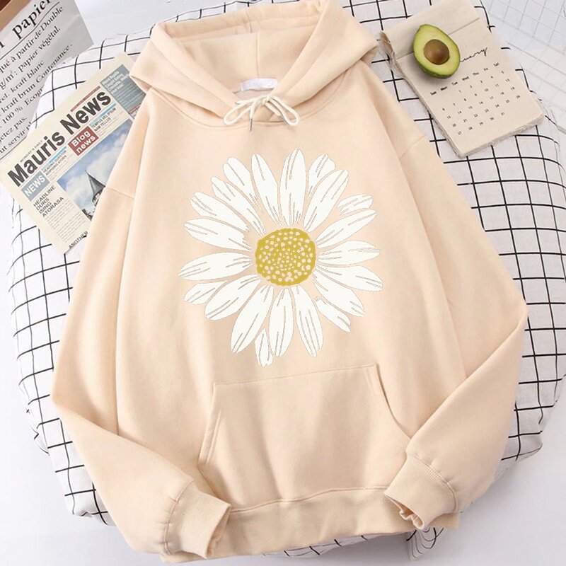Engraçado daisy impresso hoodie para as mulheres nova moda outono e inverno pullovers senhoras criativo camisolas personalizadas