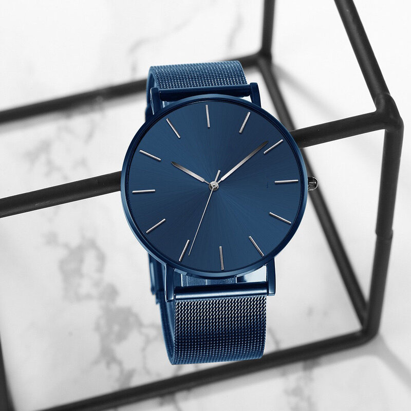 Спортивный магнитный браслет ультра тонкие кварцевые часы мужские тонкие сетчатые стальные водонепроницаемые часы для мужчин Relogio Masculino
