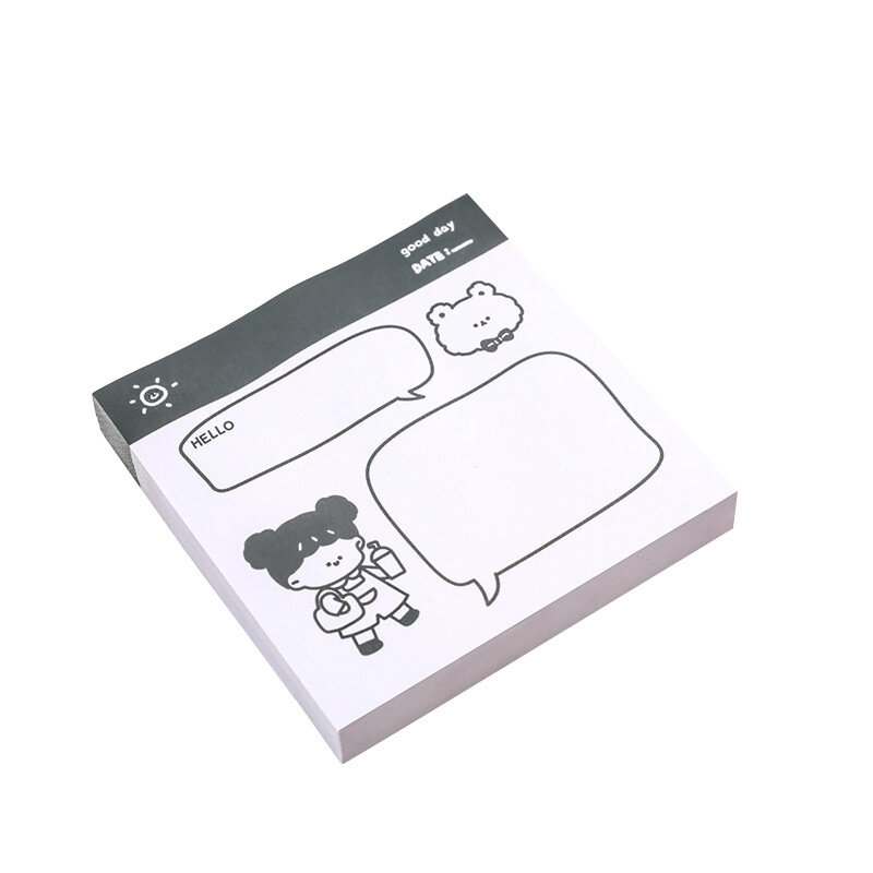 Daily Girl Sticky Notes Cute Learning Stationery Message Memo Pads Student Cartoon N Times Stickers Ins Daily Simple Label Paper