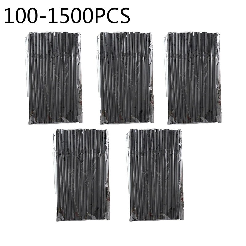100-1500Pcs Black Plastic Straws Drinking Disposable Rietjes 21cm Long Flexible Cocktail Straw For Kitchen Beverage Accessories