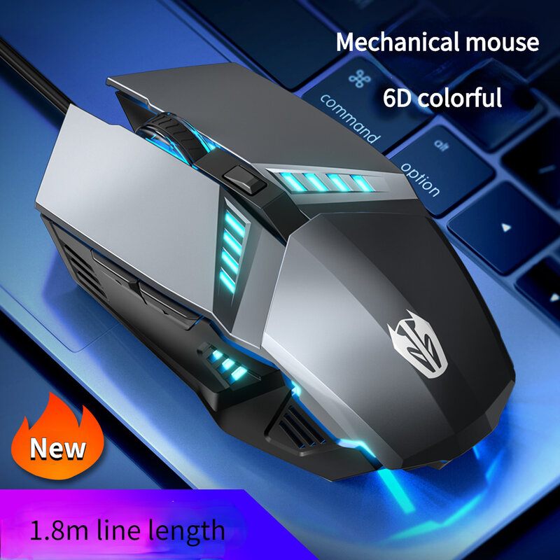 Mouse Gaming Kabel Ergonomis LED USB Mouse Komputer Mouse Gamer L7 Diam dengan Kabel Lampu Latar untuk Desktop Kantor Komputer