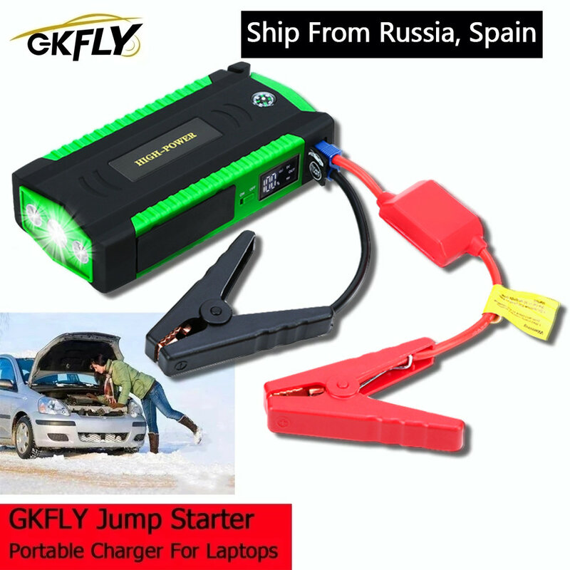 Gkfly alta potência 16000mah dispositivo de partida 12v carro ir para iniciantes banco potência gasolina diesel carregador de carro para impulsionador bateria carro