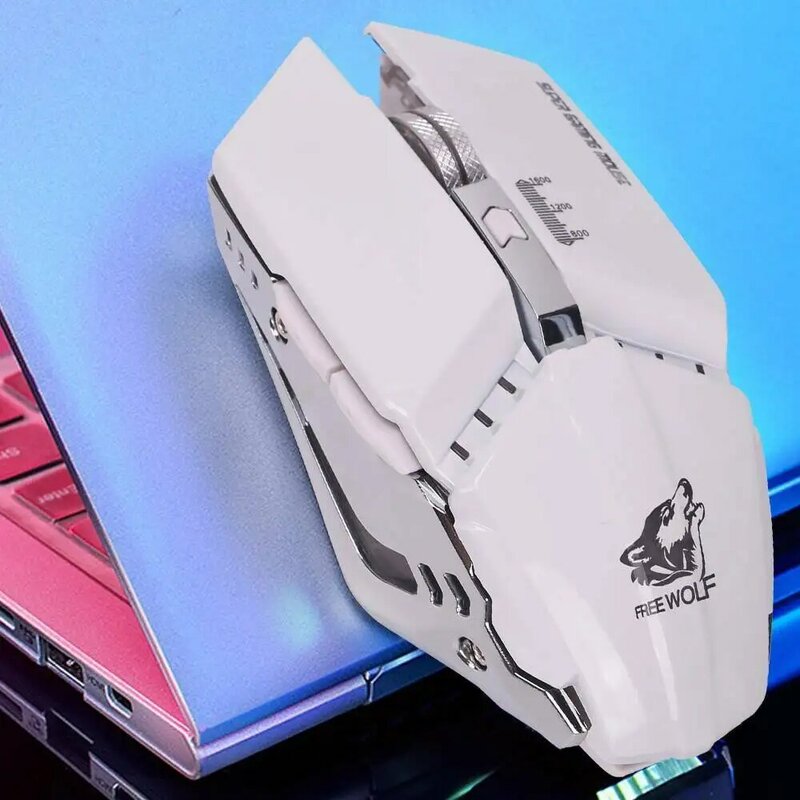 Mouse Gaming Nirkabel Mouse Pemain Game Optik USB Isi Ulang untuk Laptop PC Inggris