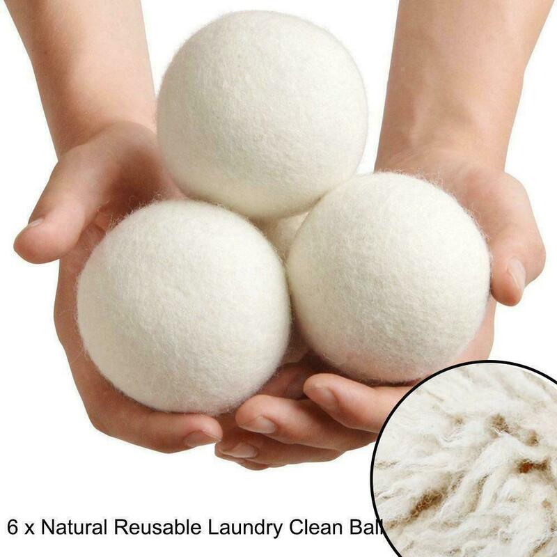 乾燥用の再利用可能なウールの乾燥キット,天然素材のヘアドライヤーボール,洗える,6cm,1個