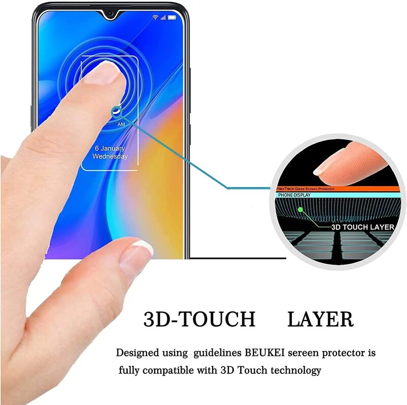TCL 20 SE Screen Protector Tempered Glass, Touch Sensitive,Case Friendly,9H Hardness, Anti Scratch for TCL 20 SE
