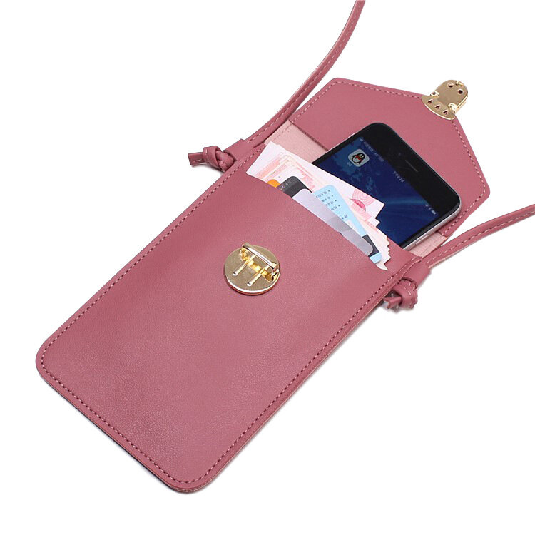 ジッパー付き携帯電話バッグ,女性用電話ポケット,韓国版のファッショナブルな垂直ウォレット,シングルショルダーバッグ