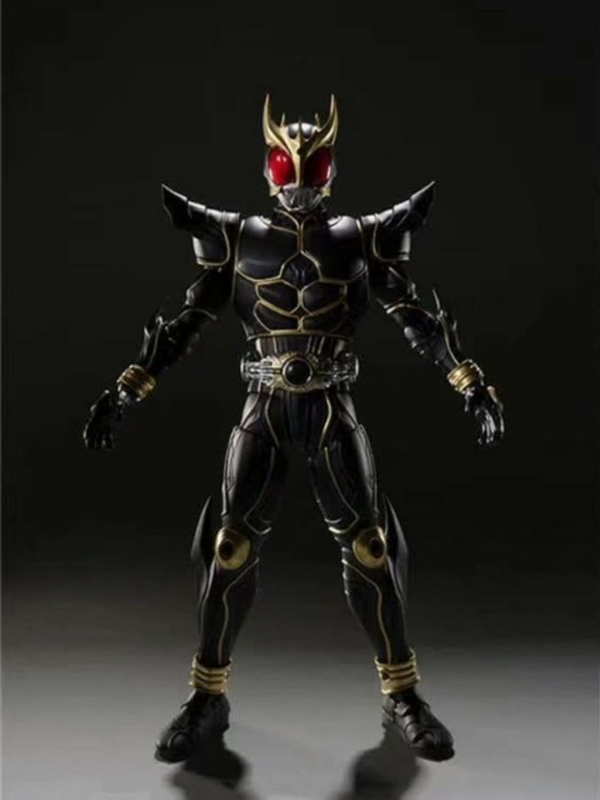 Cavaleiro mascarado mascarado superman 2 real osso escultura h ultimate gujia preto olho preto ouro modelo de ação