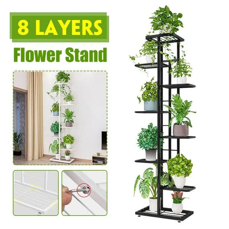 Multi-layer Wrought Iron Flower Rack Plant Shelf for Patio Garden Living Room Corner Balcony Bedroom Home Decor Flower Stand