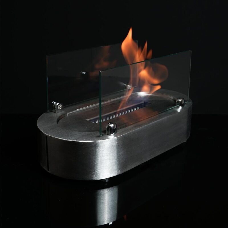 Alu Metal Decorative Quality Odorless Smokeless Bioethanol Fireplace Desktop Fire Flame Small Scandinavian Large Decoration