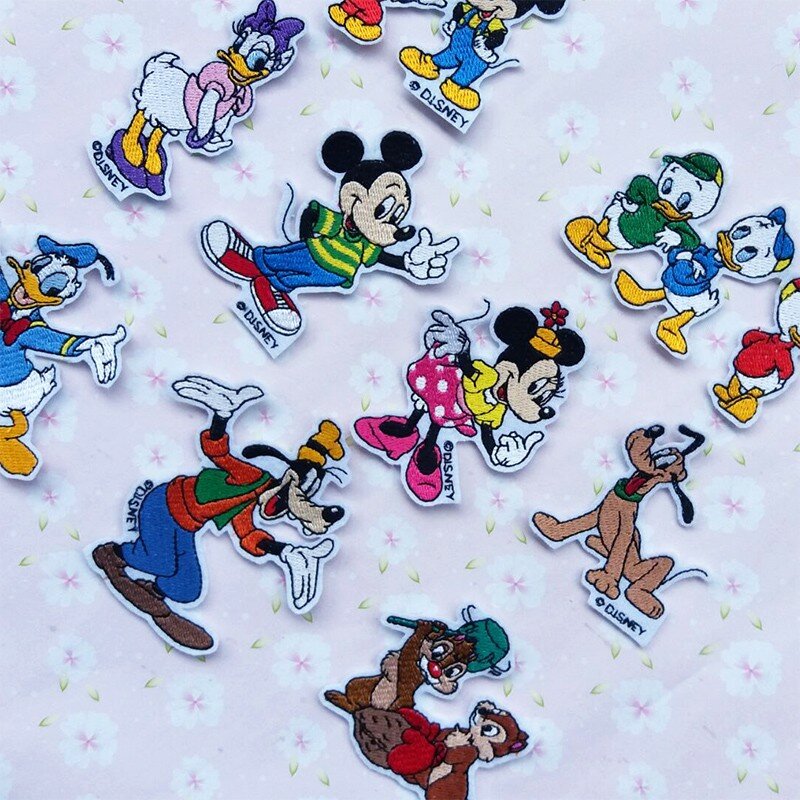 Mickey minnie disney personagens dos desenhos animados pato donald patches de bordado pateta costurar no casaco
