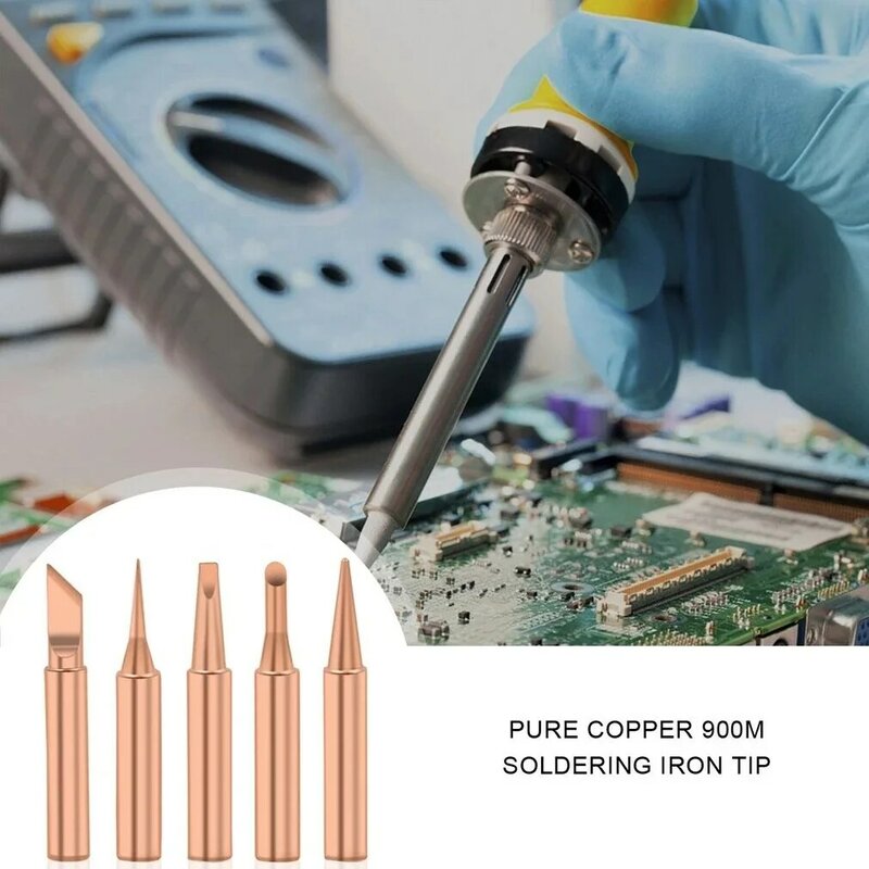 Cabezal de soldador eléctrico de cobre puro, herramienta de soldadura, equipo de soldadura, 900M-T-K, 5 piezas