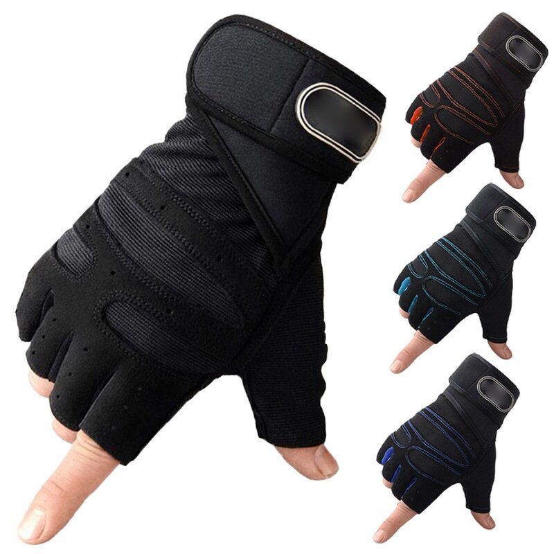 Велосипедные перчатки с открытыми пальцами, велосипедные Перчатки для мотоциклистов, тренировочные спортивные перчатки без пальцев для фи...