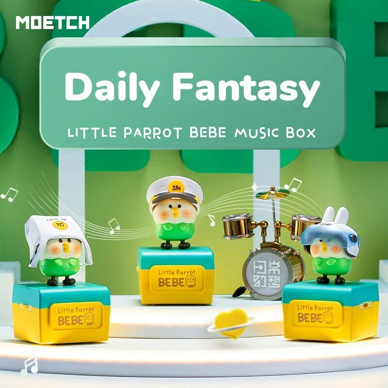 MOETCH Little Parrot BEBE Music Blind Box Kawaii Hadiah Ulang Tahun Lucu untuk Anak Dekompresi Mainan Harian Fantasi Seri Misteri Kotak