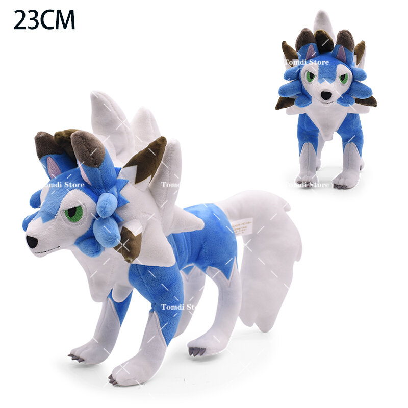 포켓몬 애니메이션 25-27cm Shiny Lycanroc 동물 Midnight Midday Lycanroc 늑대 인형 Peluche 부드러운 인형 장난감 인형 어린이 선물