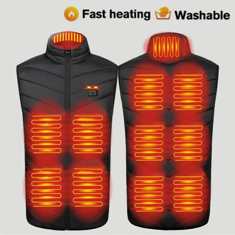 เสื้อกั๊กอุ่น Unisex ร้อน USB ไฟฟ้าความร้อนเสื้อกั๊กล้างทำความสะอาดได้อุ่นน้ำหนักเบาฤดูหนาวเสื...