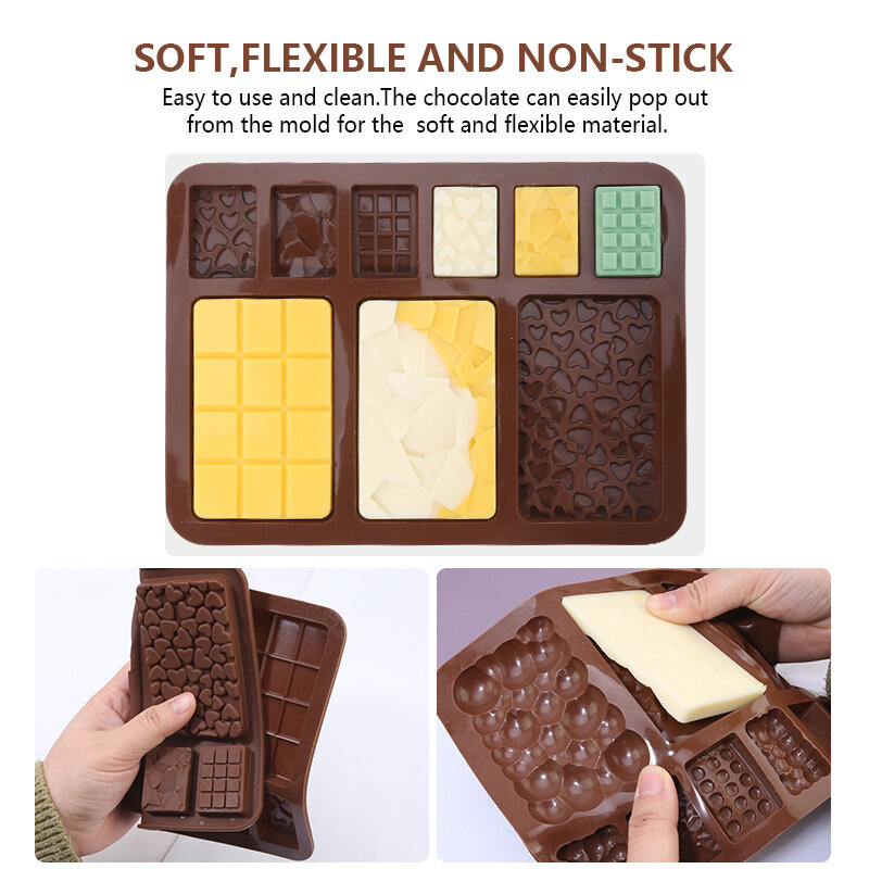 Silikon Schokolade Form zum Backen 9 Hohlraum Reusable Non-Stick Gebäck Bonbons Werkzeuge Küche Zubehör Backen Kuchen Dekoration