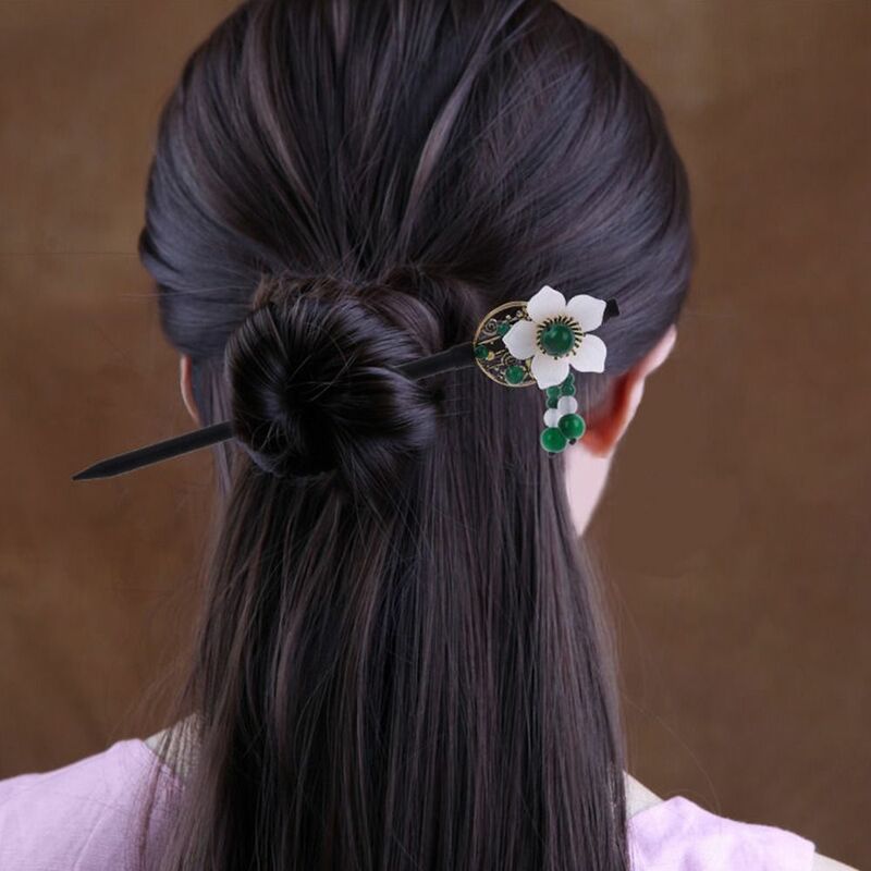 New Women Metal Glaze Hairpin Vintage Chinese Style Hair Fork Hair Clip Hair Chopsticks Hanfu Hair Stick