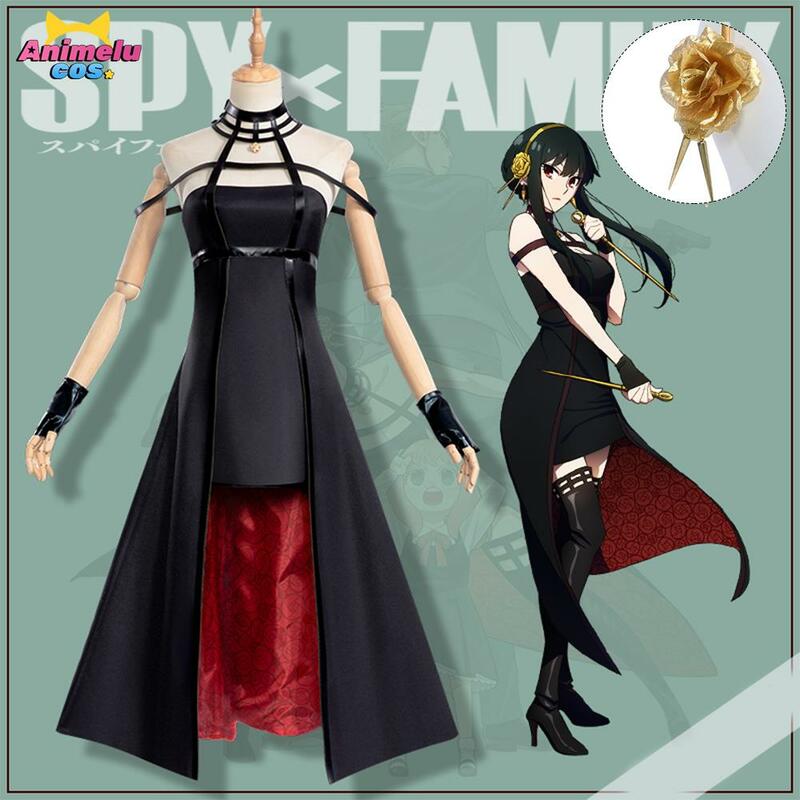 Yor falsificador cosplay spy família trajes princesa bramble preto sexy vestido de halloween uniformes feitos sob encomenda
