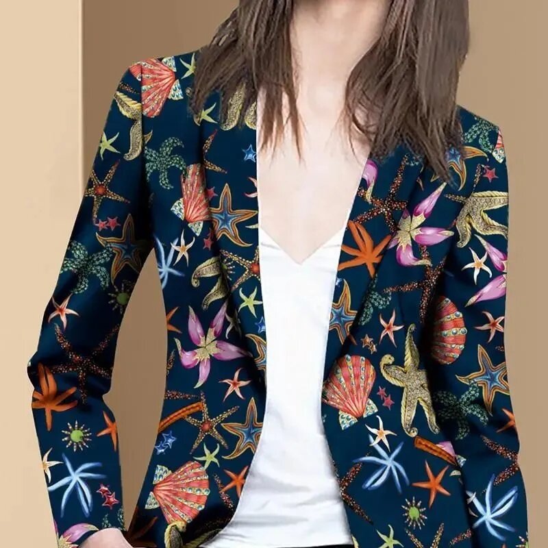 Новинка весна-осень 2022, Модный маленький пиджак с принтом в европейском и американском стиле, Женский дизайнерский Универсальный Топ с длин...