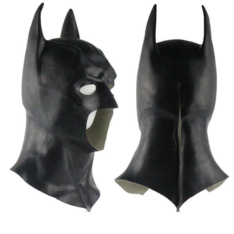 Mascarillas de murciélago para hombre, máscara de cabeza completa de látex, caballero oscuro, Cosplay de murciélagos, máscara para fiesta de Halloween