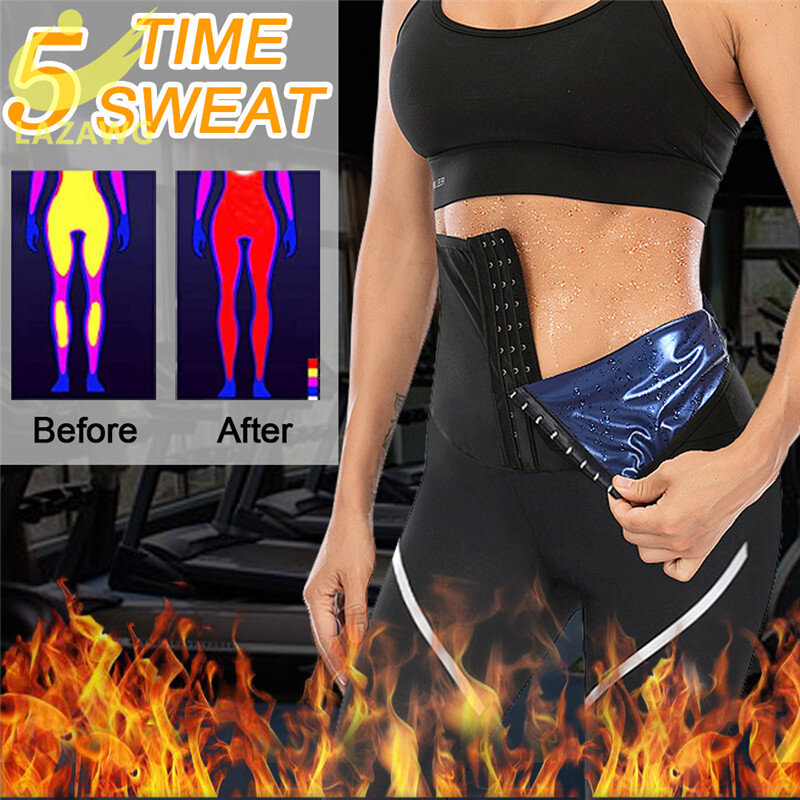 LAZAWG Women Weight Loss Sauna Sweat Pants Shapers Sports Hot Sweat Sauna Slimming Leggings Female Workout Fitness Gym Trousers