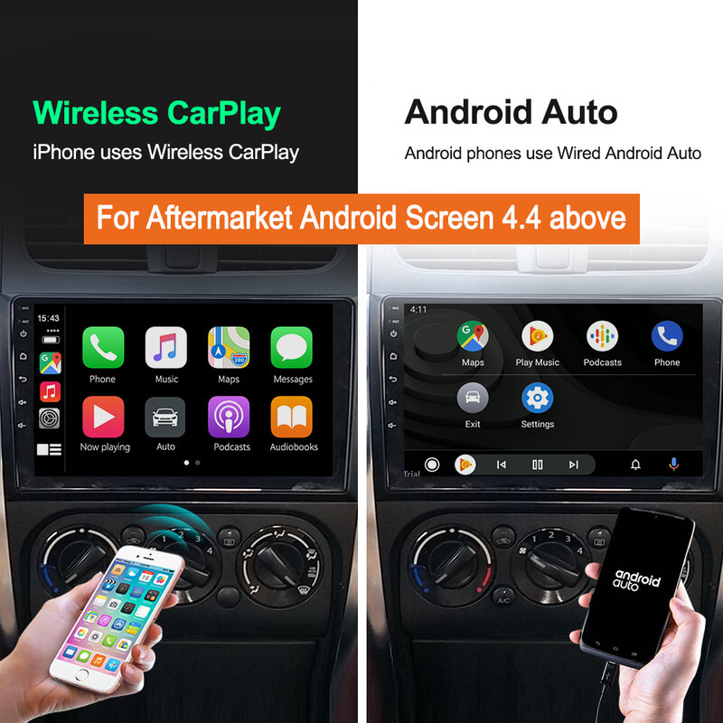 Carlinkit สาย CarPlay Smart Link Dongle สำหรับ iPhone/โทรศัพท์ Android สำหรับรถยนต์ Head Unit (ระบบ Android) airplay/กระจก/IOS13