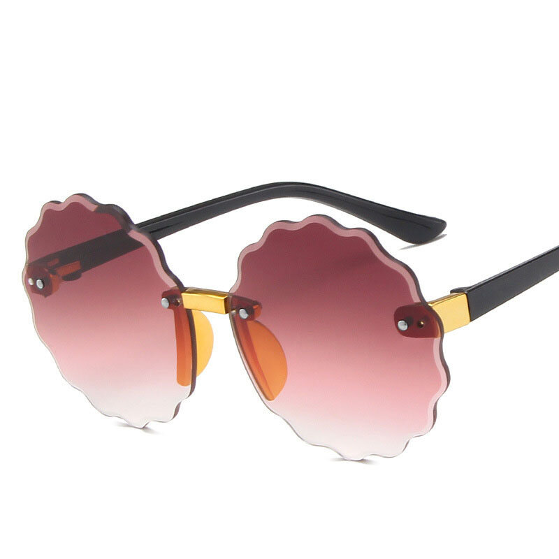 Gafas De Sol con diseño De flores para niños y niñas, lentes De Sol sin montura para viajes al aire libre, UV400