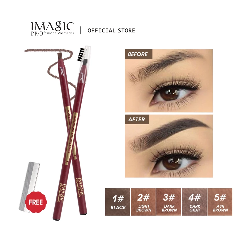 IMAGIC 5สี Eyebrow Pencil Professional กันน้ำ Brow Tint Natural Long-Lasting Eyebrow Enhancers เครื่องสำอางค์ Eyebrow ปากกาเครื่องมือ