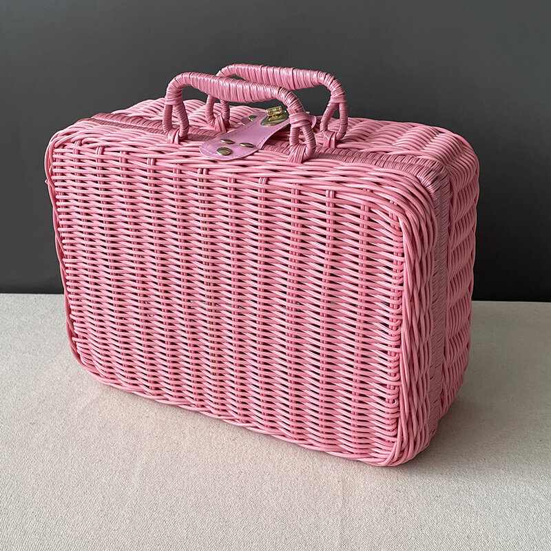 2023 New 14-inch Vintage Woven Suitcase