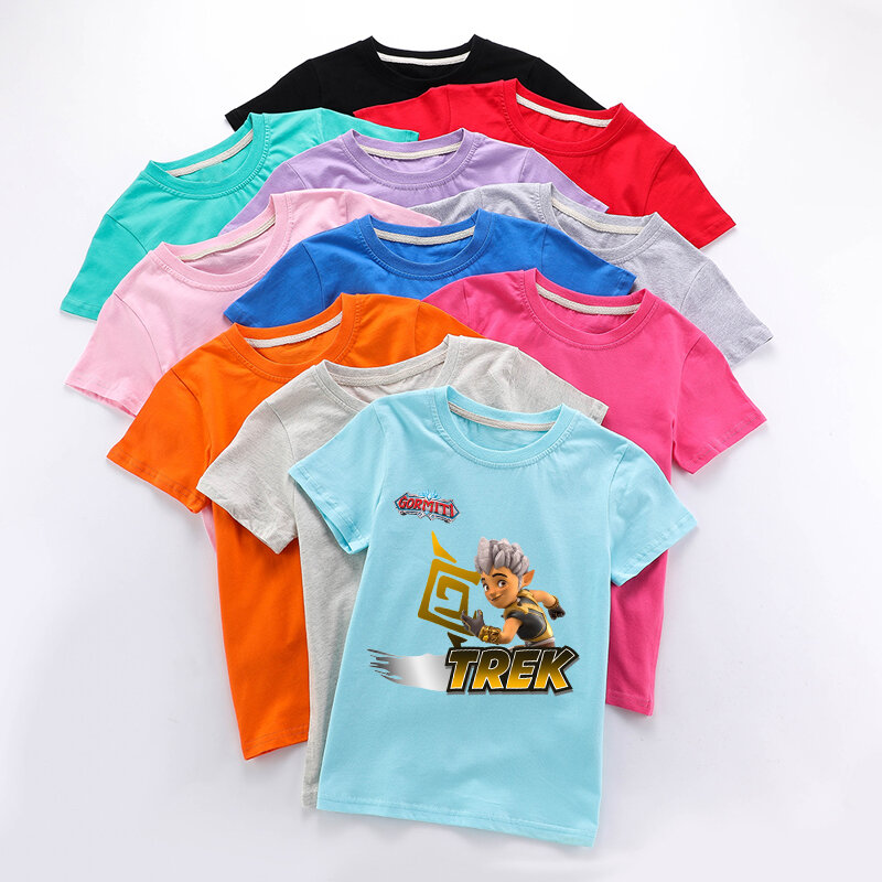 여름 Gormiti 게임 어린이 의류 아기 티셔츠 탑 티셔츠 어린이 의상 짧은 소매 소년 코튼 티셔츠 여자 티셔츠