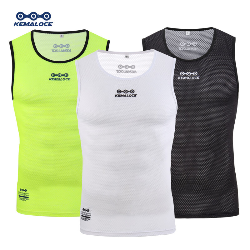 Kemaloce-通気性のあるノースリーブTシャツ,男性用,白い色,速乾性,マウンテンバイクベスト,2022