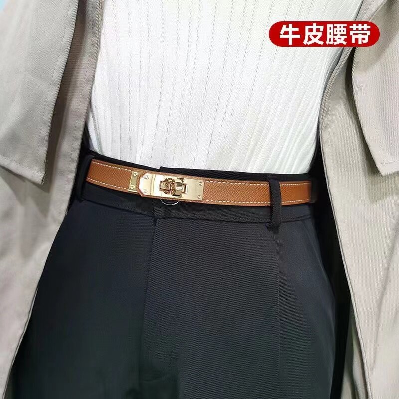 سان ماري جلد طبيعي المرأة حزام سيدة أحزمة جلد طبيعي فاخر العلامة التجارية حزام مع صندوق برتقالي