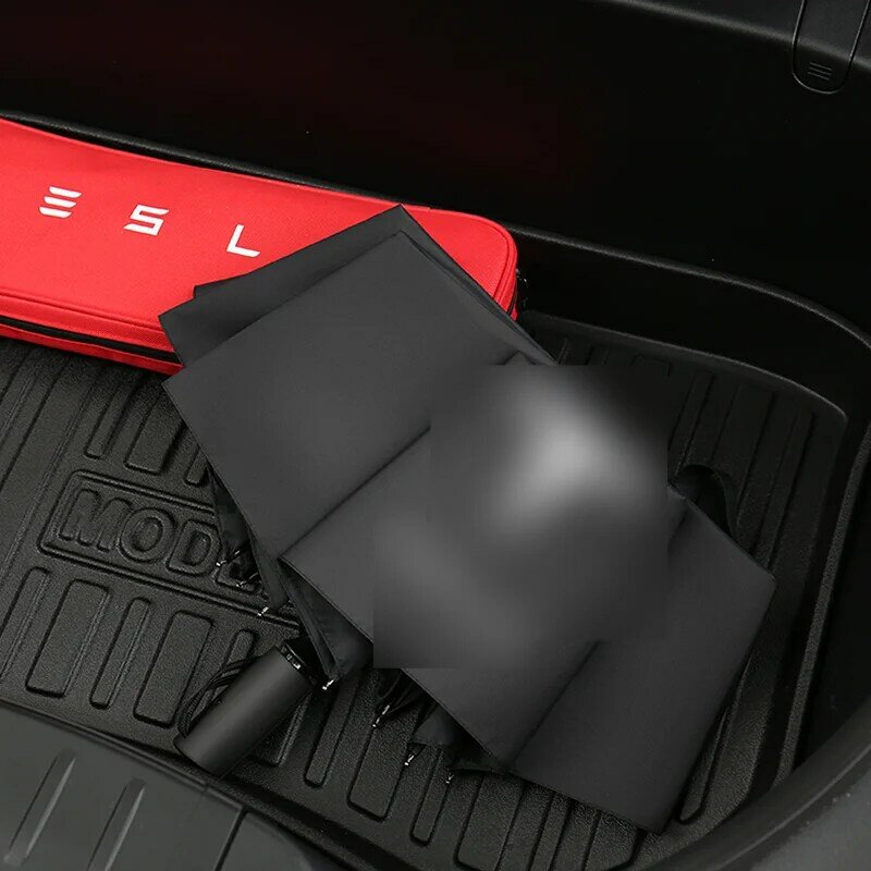 Paraguas de doble capa para coche Tesla modelo 3 X S Y, sombrilla automática de tres pliegues a prueba de viento para playa Y sol