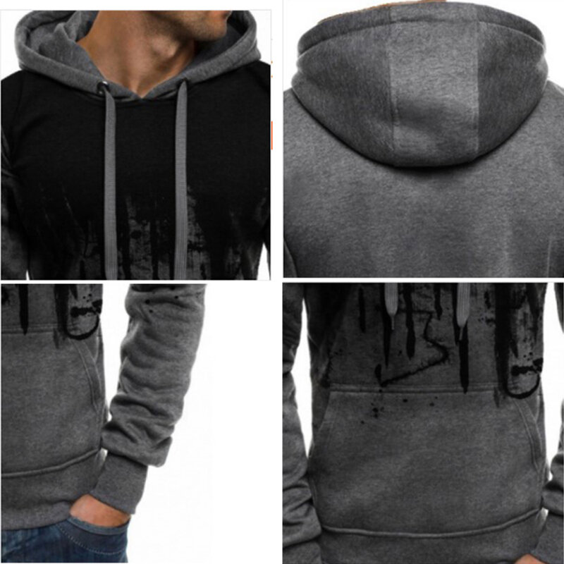 Hoodies de inverno dos homens marca impresso agasalho respingo tinta hoodie define ternos esportivos moda masculina ternos com capuz roupas