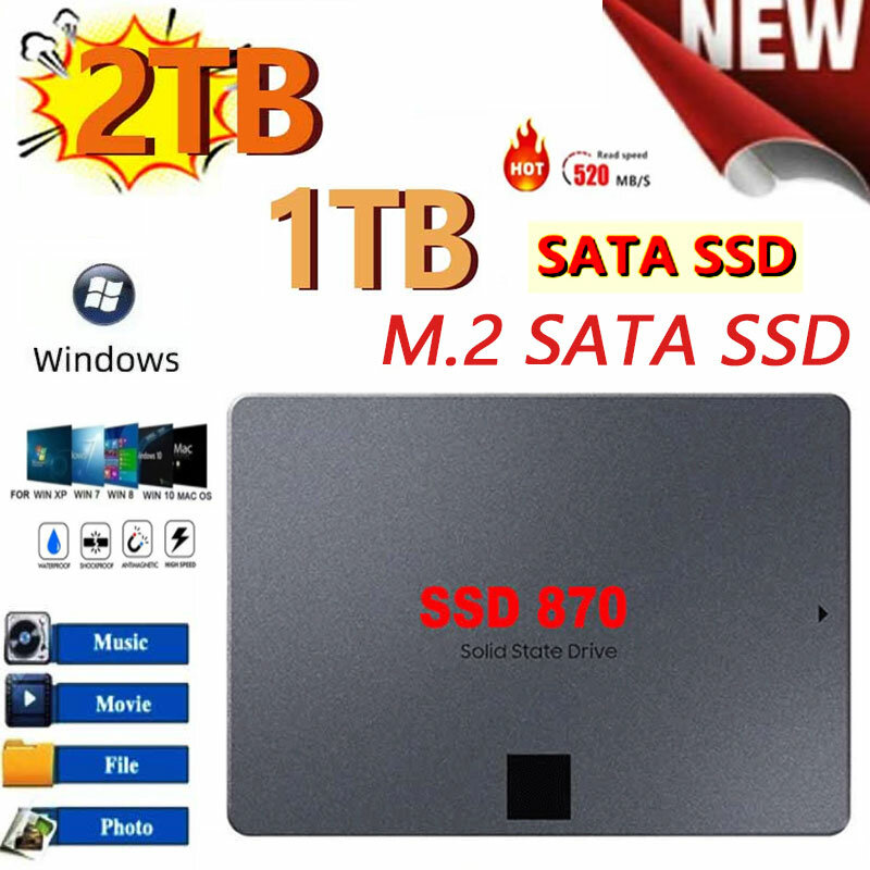 2022 New Hot Sale 100% Original Portable SSD 480GB 500GB SATAIII SSD 1TB 2TB Solid State Hard Disk 2.5 for Laptop