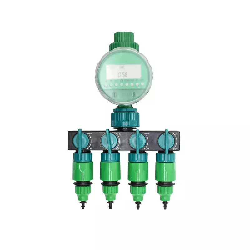 1/4 "3/8" Tuinslang 4-Way Tap Automatische Watering Timer Knop Tuinen Water Timer Water Splitter Lcd watering Kit 1Pcs