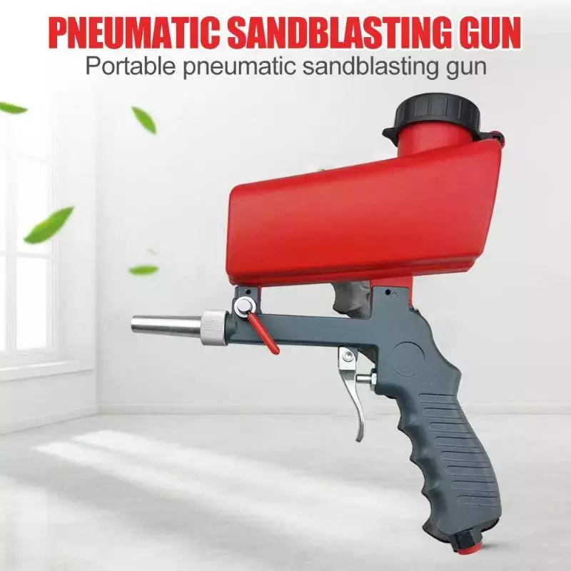 Portable Gravity Pneumatic Sandblaster Gun Lightweight Aluminium Handheld Blasting Device Spray Gun 700cfm Power Tool