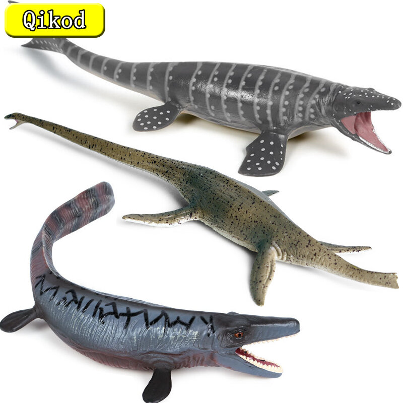 Mainan Dinosaurus Jurassic Hewan Laut Solid Statis Model Dinosaurus Mosasaur Dekorasi Figur Aksi PVC untuk Pesta Hadiah Mainan Anak-anak