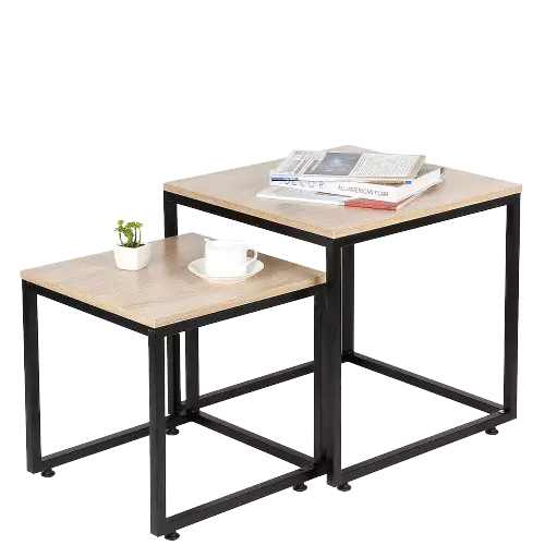 Table basse nordique en bois, carrée, moderne, canapé latéral amovible, mobilier de salon, grande et petite Table basse HWC