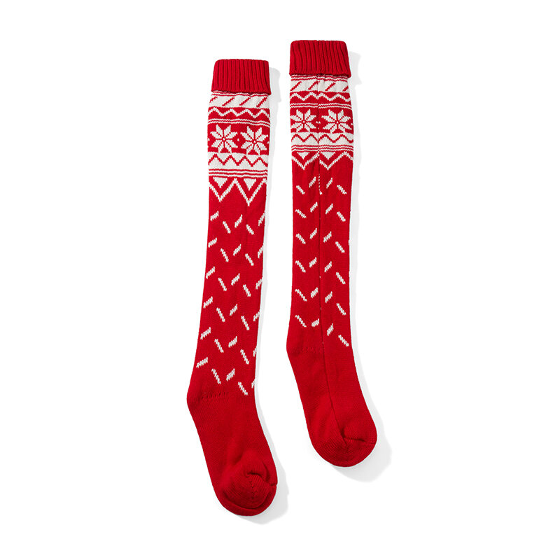 Calze da donna natalizie con coscia alta calze da ginnastica Extra lunghe lavorate a maglia estetiche carine sopra la gamba del ginocchio inverno