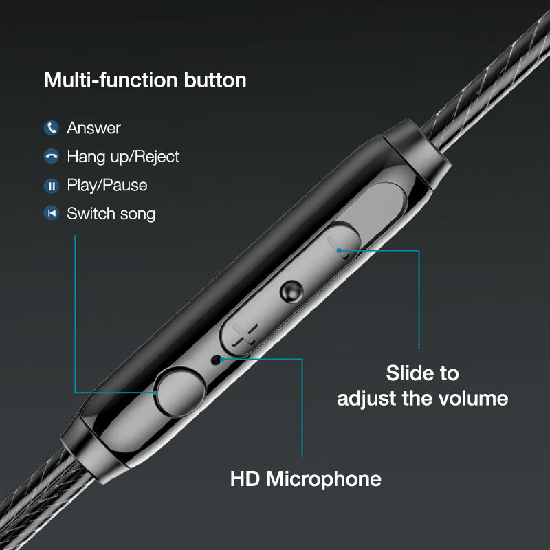 Проводные наушники-вкладыши, проводные наушники с микрофоном, басовые стереонаушники, спортивные наушники для Huawei, Xiaomi, vivo, oppo