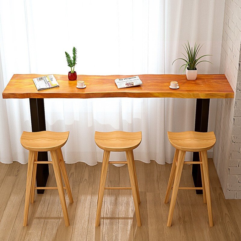 Скандинавские обеденные стулья из твердой древесины, высокий стул для дома, кухни, кафе, для отдыха, Современная Минималистичная мебель для библиотеки