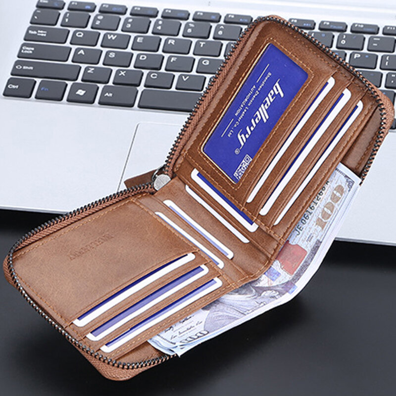 Men's Wallet PU Leather Credit Cards Holder Luxury Designer Men Wallets High Quality Carteras Para Mujer Dropshipping