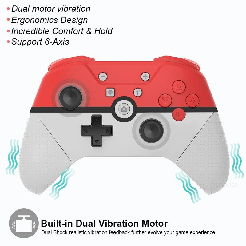 Bezprzewodowy wsparcie Gamepad Bluetooth kompatybilny Nintendo Switch Pro/USB PC dla NS Pro joystick do gier z NFC 6-osi drgań