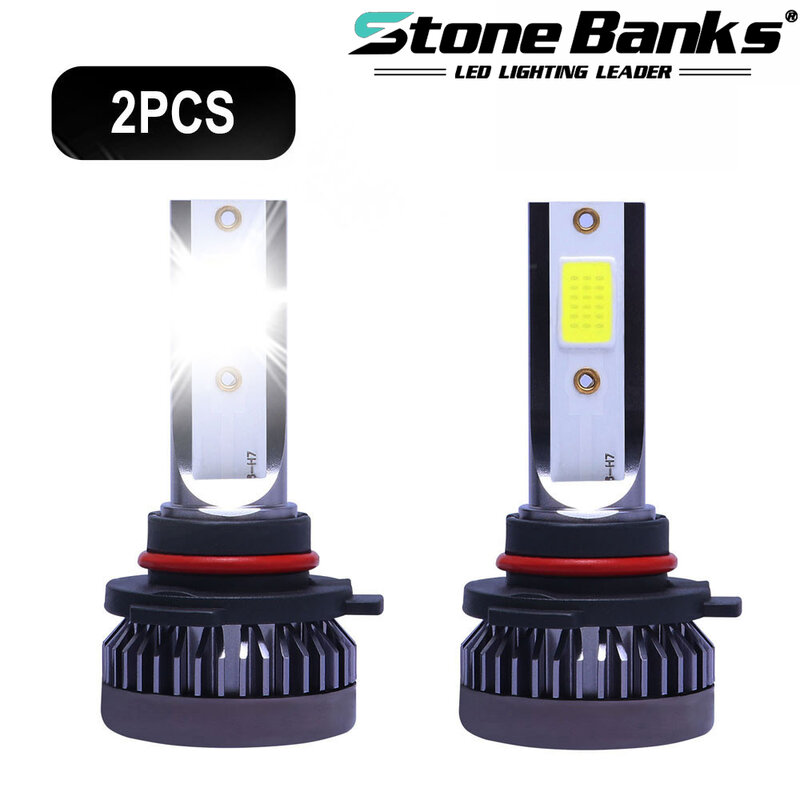 Stone Banks 2Pcs H4 H7 Led Car Headlight 80W 10000LM COB Chip Car Light Led H1 H11 9005 9006 Mini Light Bulbs 12V Auto Fog Light
