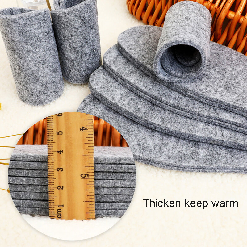 3 paia/5 paia di suola in feltro di lana termica per scarpe da donna da uomo traspirante addensare soletta calda