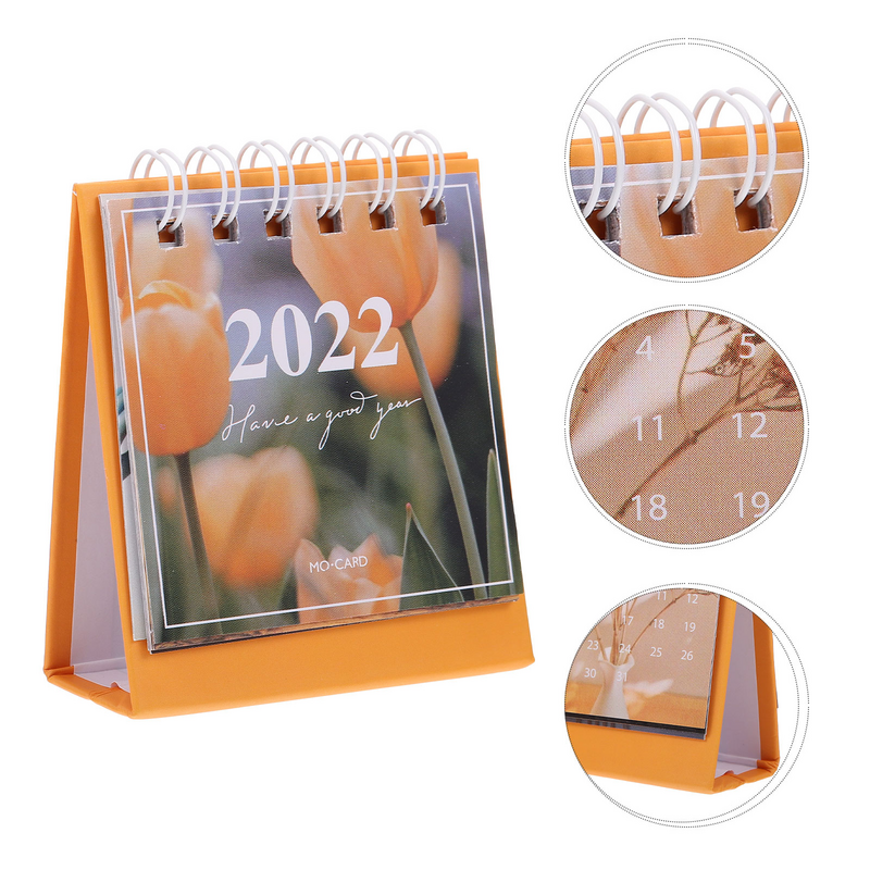 2pcs Small 2022 Calendars Compact Desktop 2022 Calendars Decorative Calendars