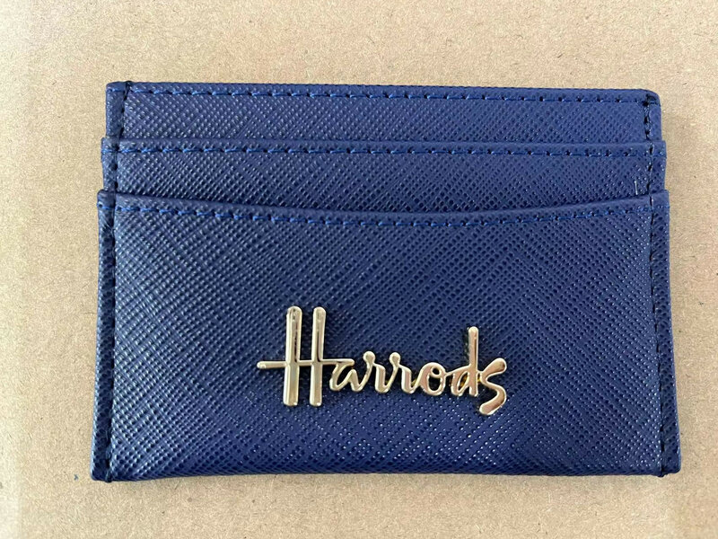 ハリーロッドリッチモンドレザーカードホールドミニウォレット、ブラックグリーンブルーのタグ付きコイン財布